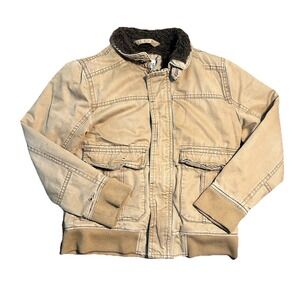 VTG Aeropostale Jacket Mens L Y2K A&F Style Adirondack Sherpa Faux Fur Lined